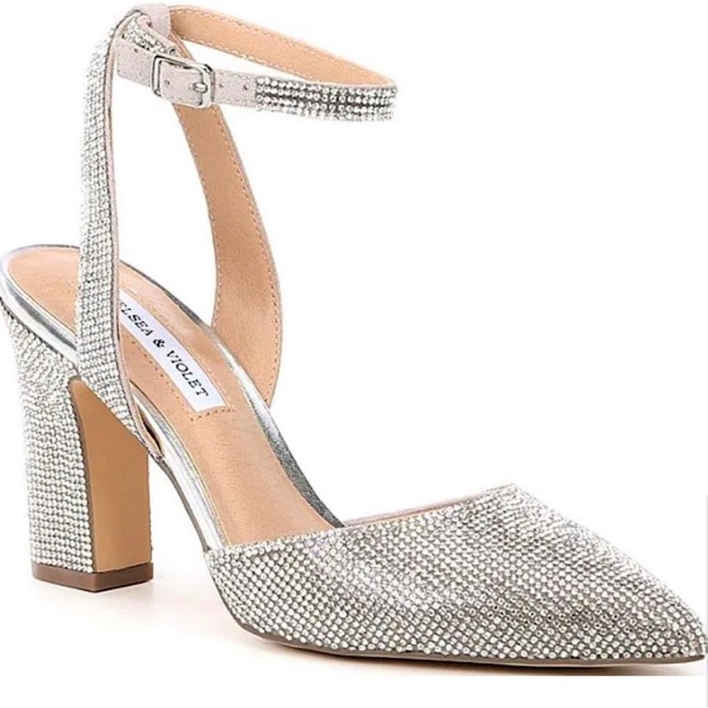Sparkly Chelsea and Violet Rhinestone Heels 8.5